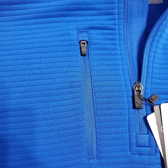 NWT Callaway Men's Textured Stripe 1/4 Zip Golf Pullover Sweater S - Picture 7 of 9